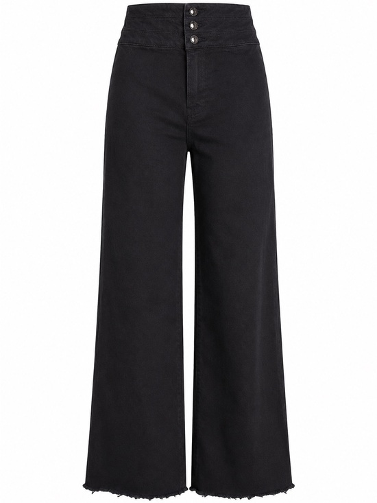 PAIGE Denim - PAIGE Denim ‘Corset Genevieve’ Jeans in “Boss Black” with Raw Hem Size 30